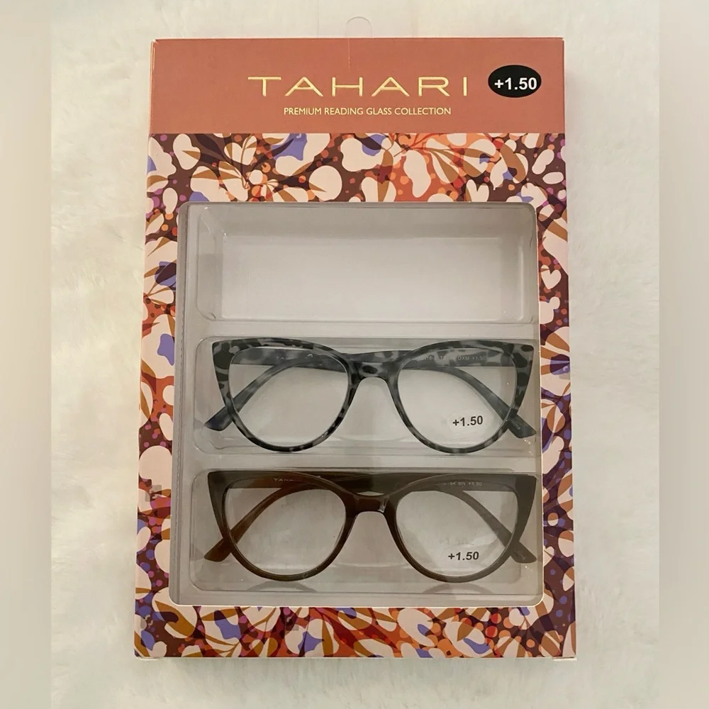 Tahari 2 pair of reading glasses 1.50 strength new in package